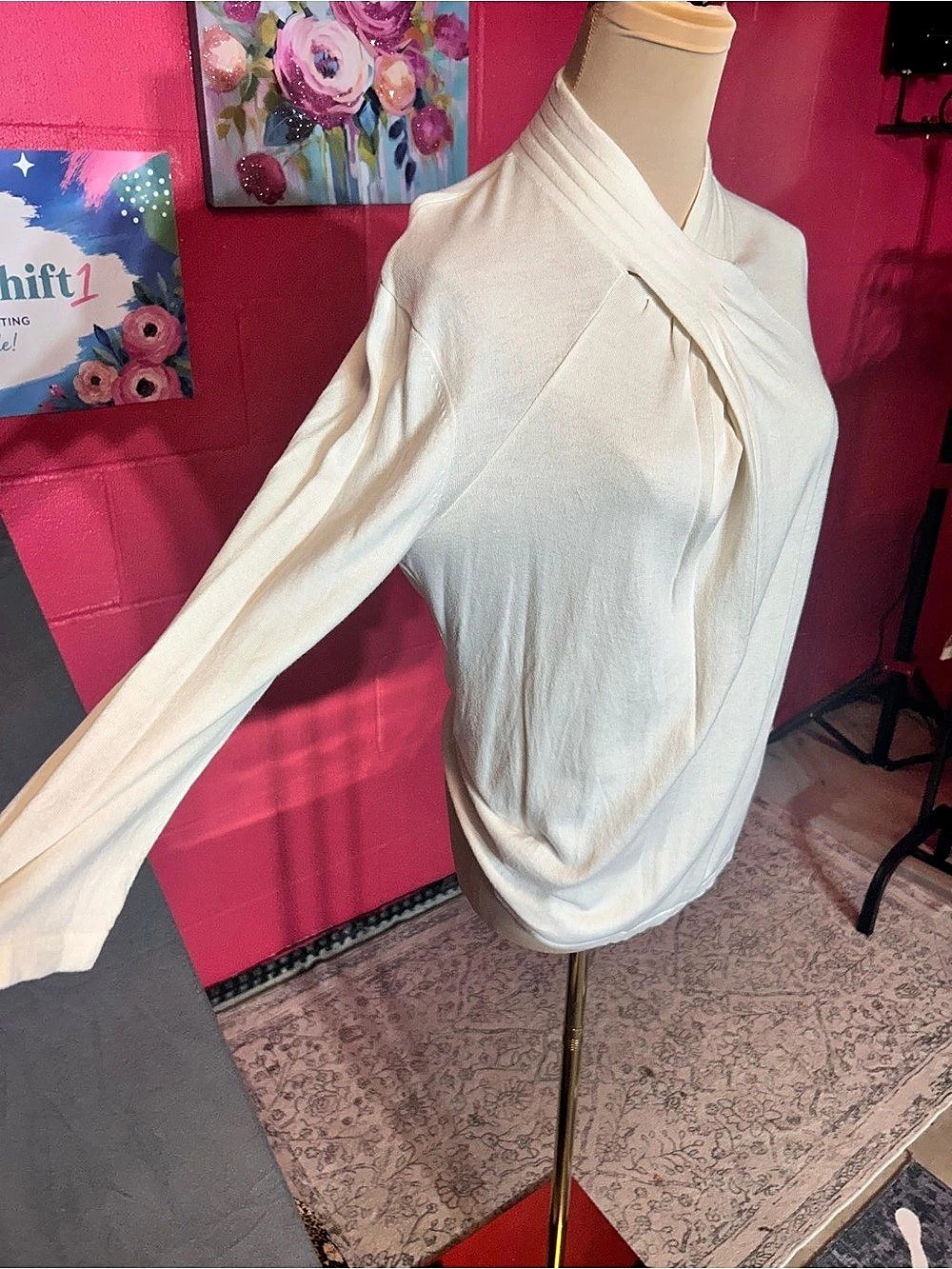 Jones New York Women's Draped Tunic White Size Large